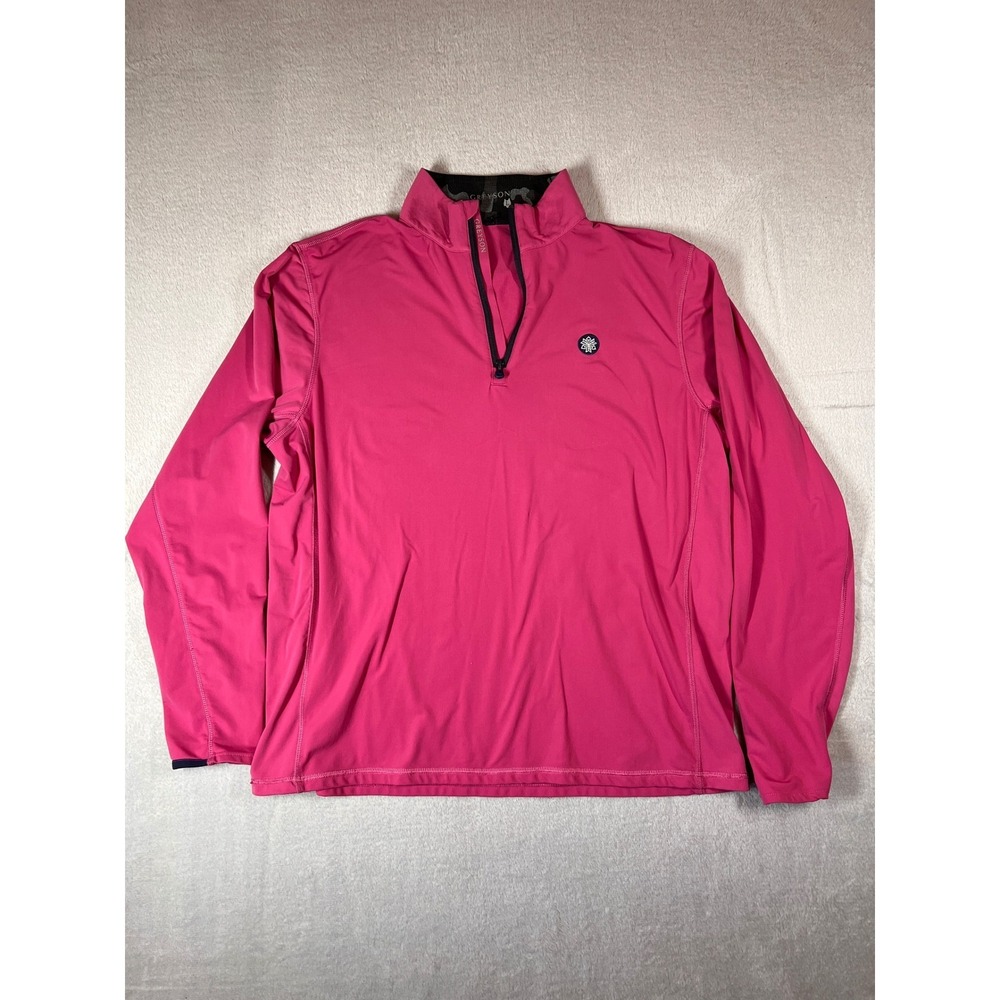 Greyson Clothiers Womens Pink Quarter Zip Pullover Golf Active Top Size L
